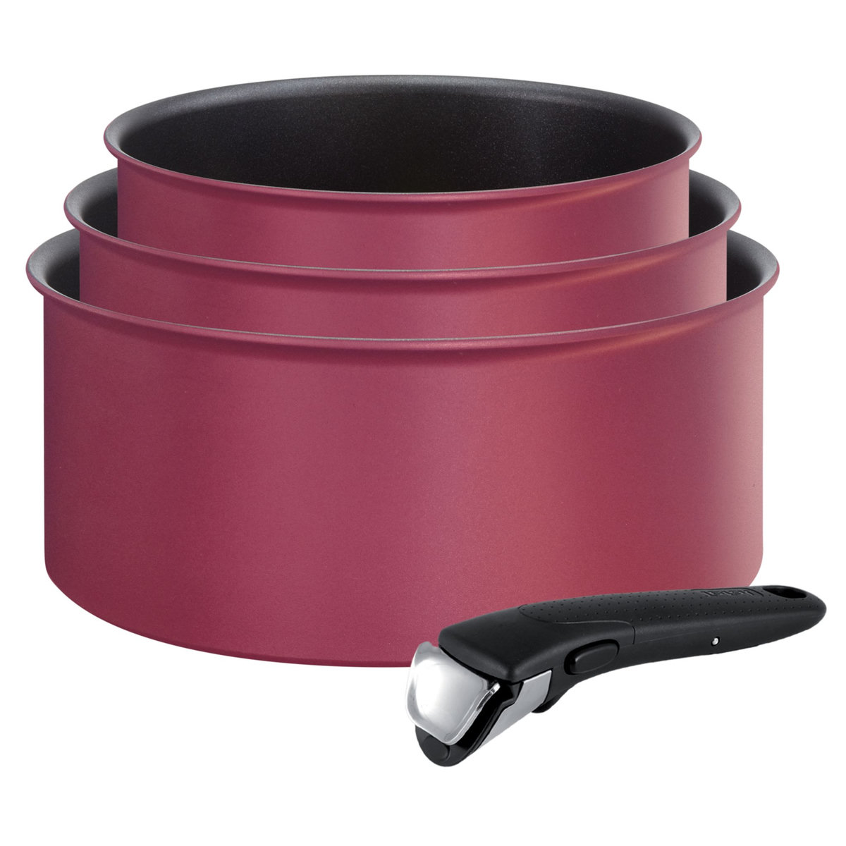 TEFAL Batterie de cuisine induction 4 pièces INGENIO 3 casseroles 16-18-20 cm+ 1 poignée 