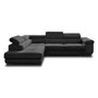 Voir la diapositive 6 : BEST MOBILIER Zaria - canapé d'angle gauche - convertible avec coffre et têtières réglables - 5 places - en velours côtelé