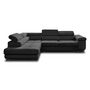 Voir la diapositive 6 : BEST MOBILIER Zaria - canapé d'angle gauche - convertible avec coffre et têtières réglables - 5 places - en velours côtelé