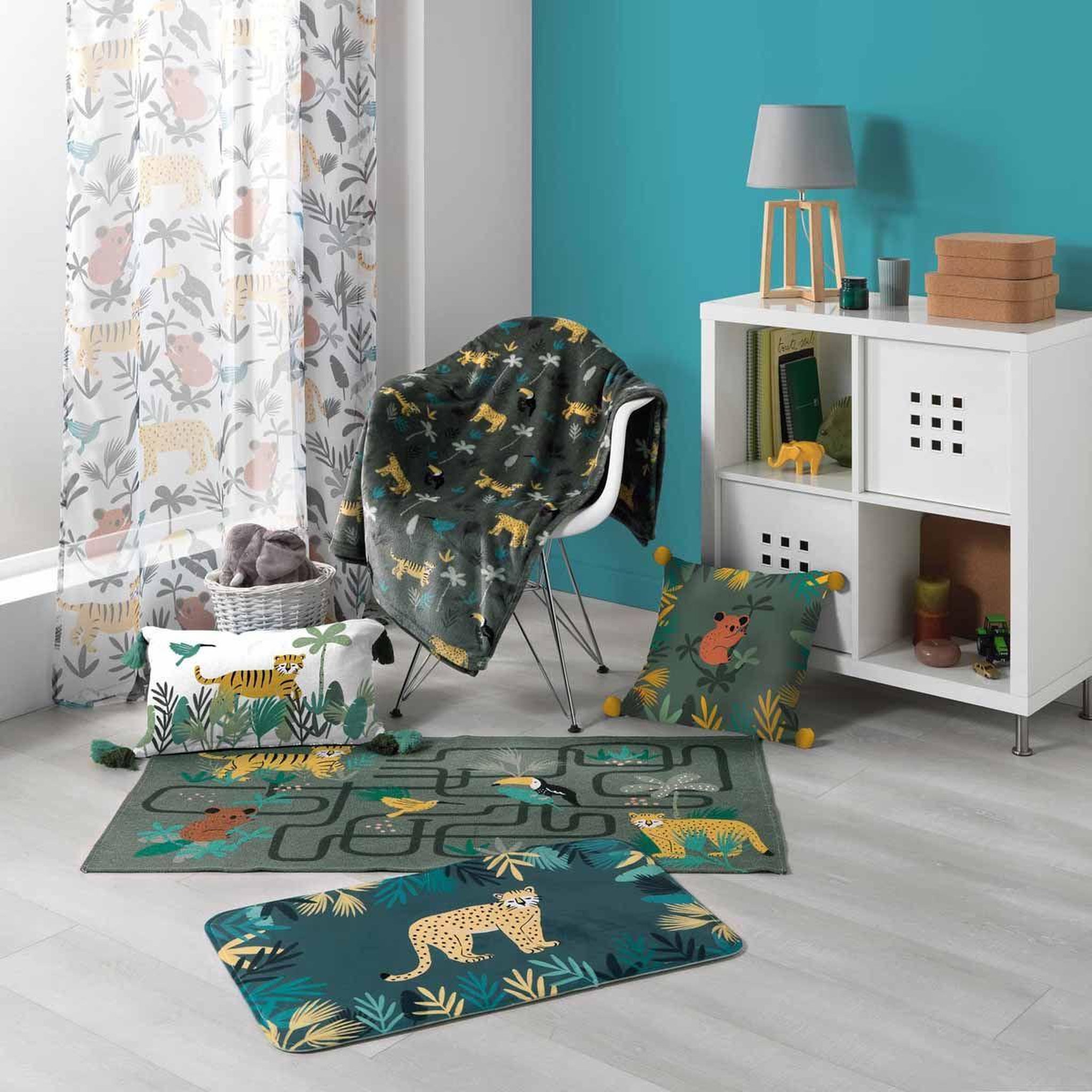 Voir la diapositive 2 : Douceur d'Intérieur Tapis enfant déco  animaux & co  45x75cm vert