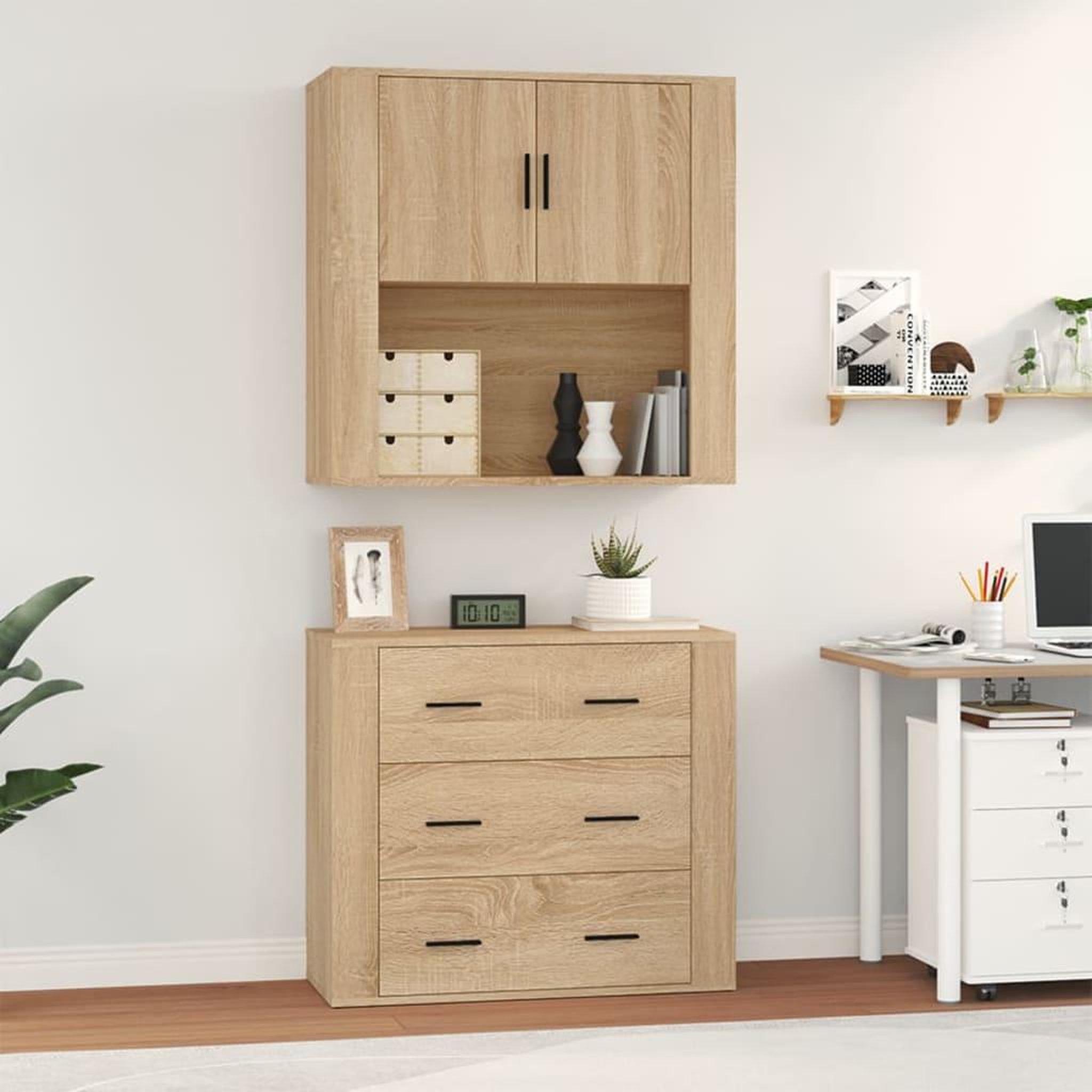 Voir la diapositive 4 : VIDAXL Buffet haut chene sonoma bois d'ingenierie
