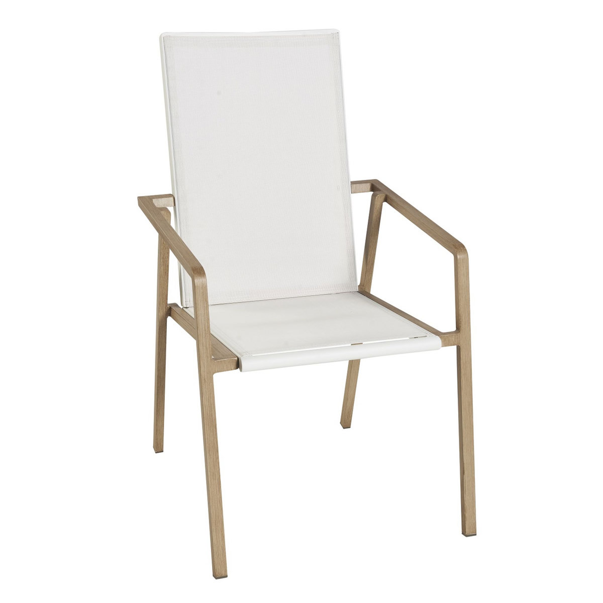 Lot de 4 fauteuils de jardin - Aluminium - Bois
