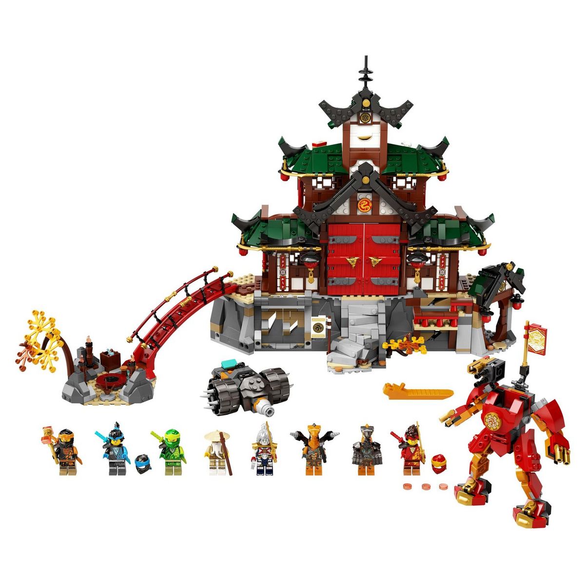 LEGO Ninjago 71767 - Le temple Dojo Ninja, Set Maîtres du Spinjitzu, Jouet Enfants +8 Ans avec Figurines Lloyd, Kai et Serpent avec bannière de mission à collectionner
