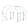 Voir la diapositive 6 : OUTSUNNY Serre de jardin tunnel surface sol 7 m² 3,5L x 2l x 2H m châssis tubulaire renforcé 18 mm 6 fenêtres blanc