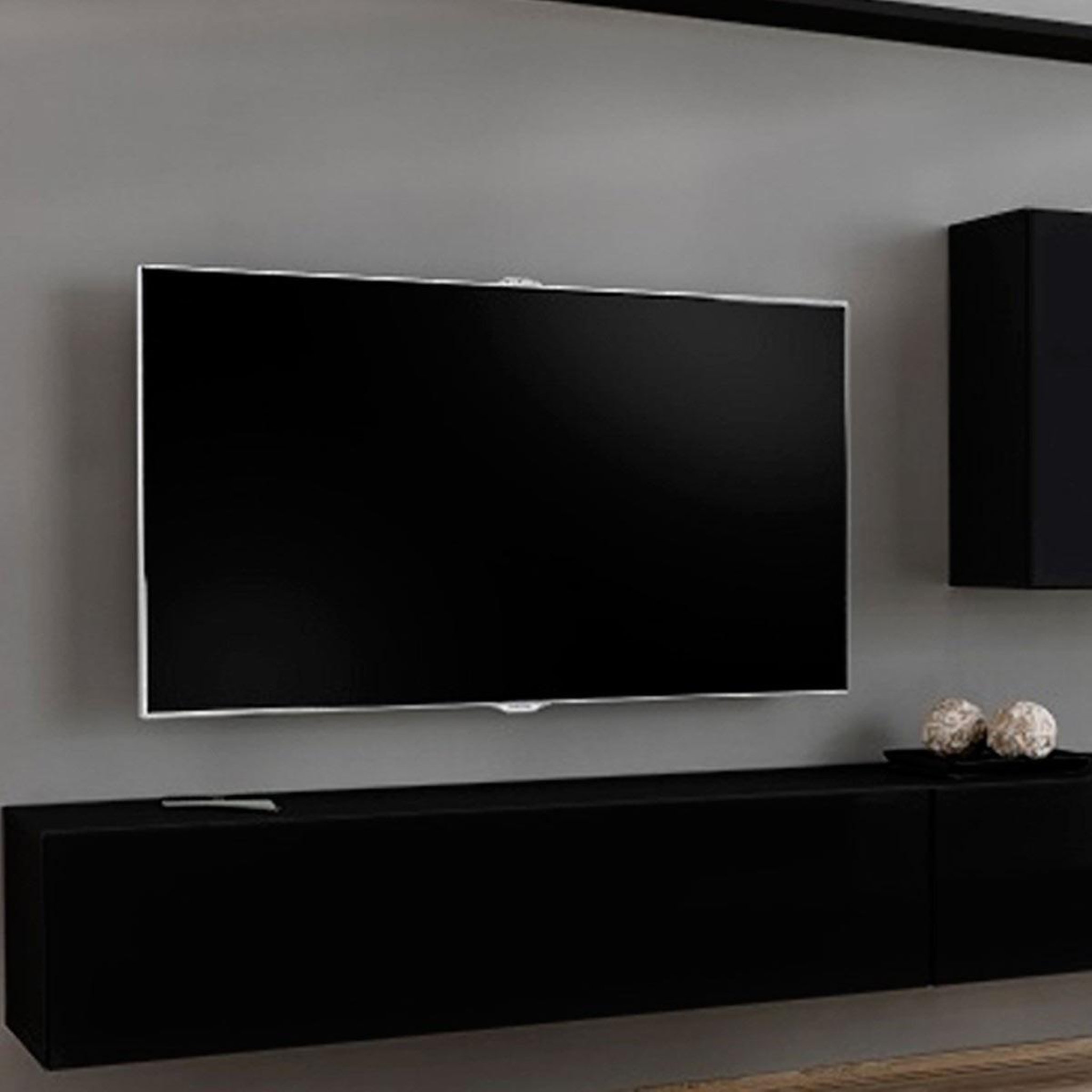 Voir la diapositive 3 : Paris Prix Meuble tv mural design  switch vii  340cm noir