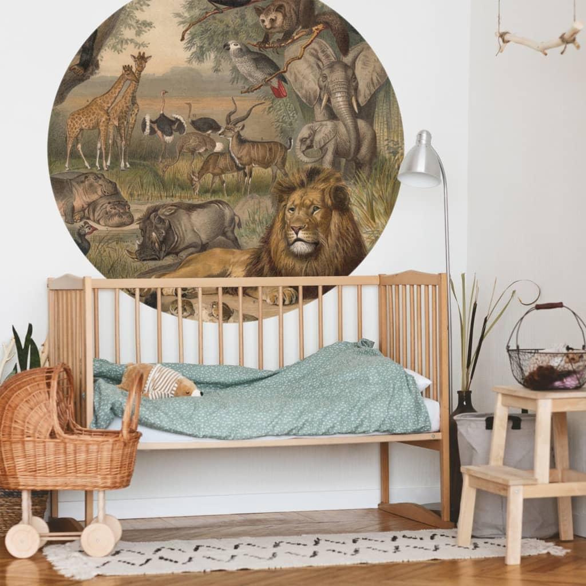 Voir la diapositive 4 : WallArt WallArt Papier peint cercle Animals of Africa 190 cm