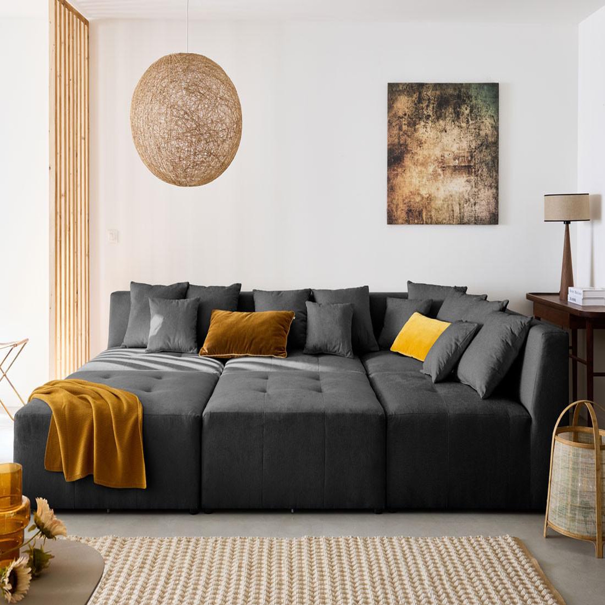 Voir la diapositive 2 : LISA DESIGN Amalfi - pouf modulable - en tissu