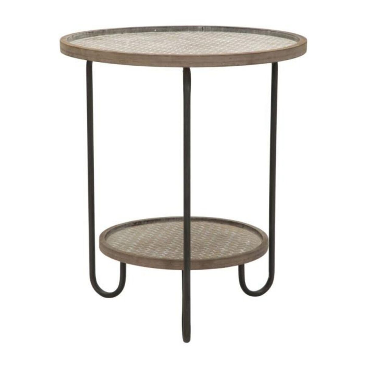 Paris Prix Table d'Appoint avec Étagère  Arex  54cm Naturel & Noir