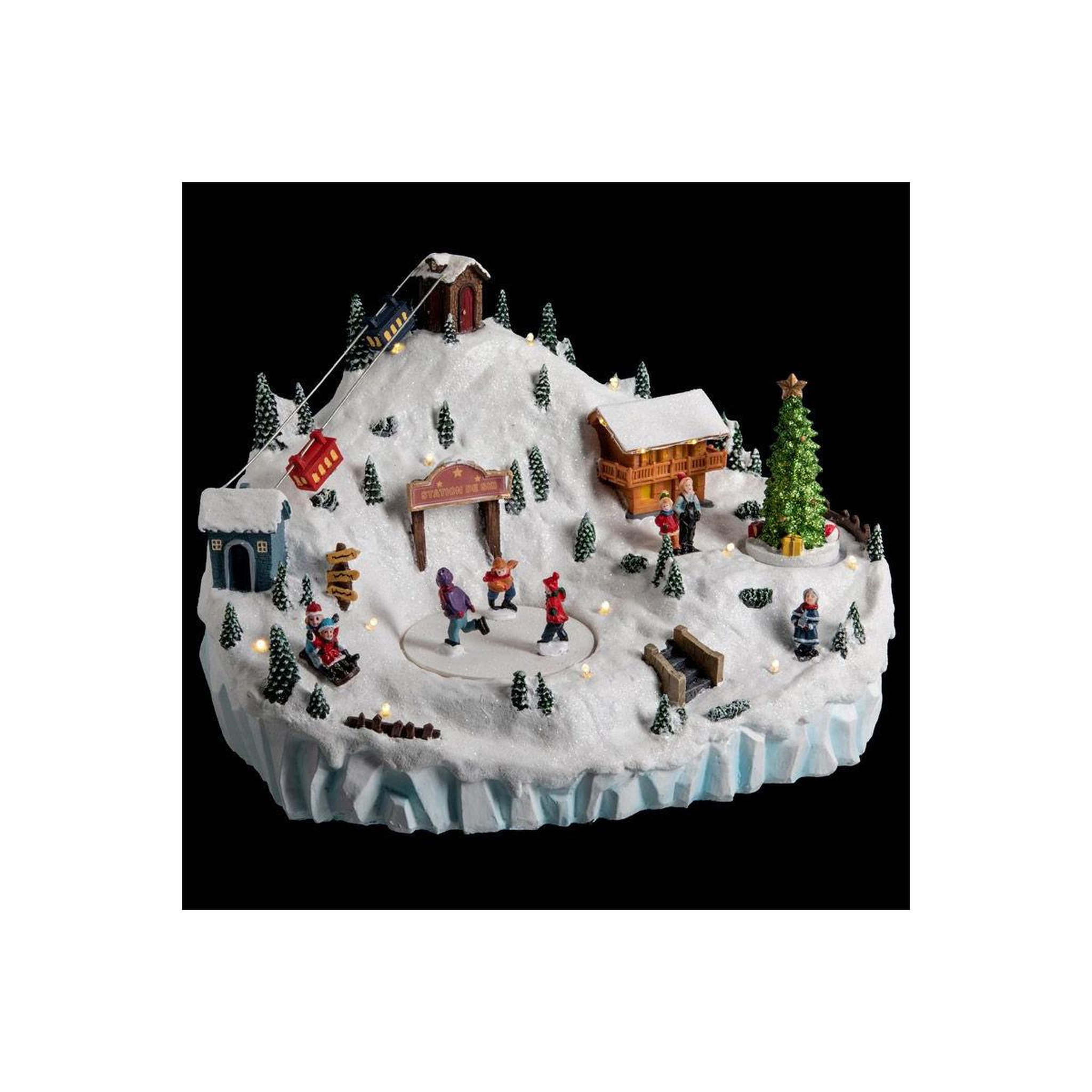 FEERIC LIGHT & CHRISTMAS Village de noël station  montagne  30cm multicolore