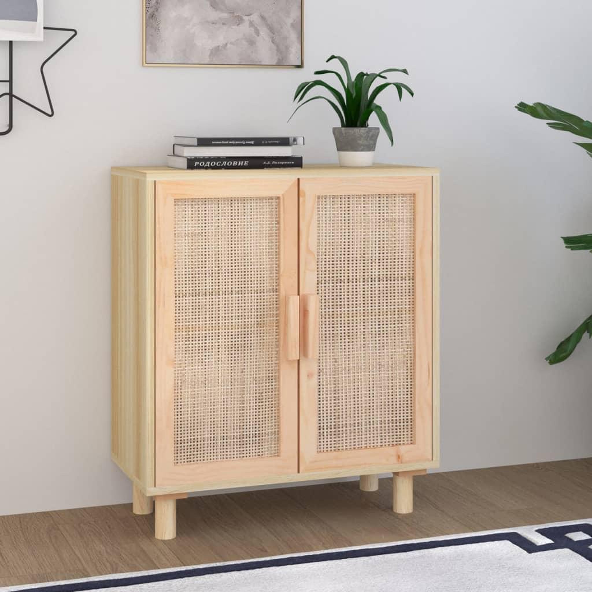 Voir la diapositive 1 : VIDAXL Buffet Marron 60x30x70 cm Bois de pin massif et rotin naturel
