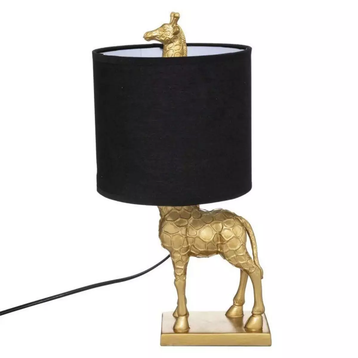  Lampe à Poser Design  Girafe  42cm Or & Noir