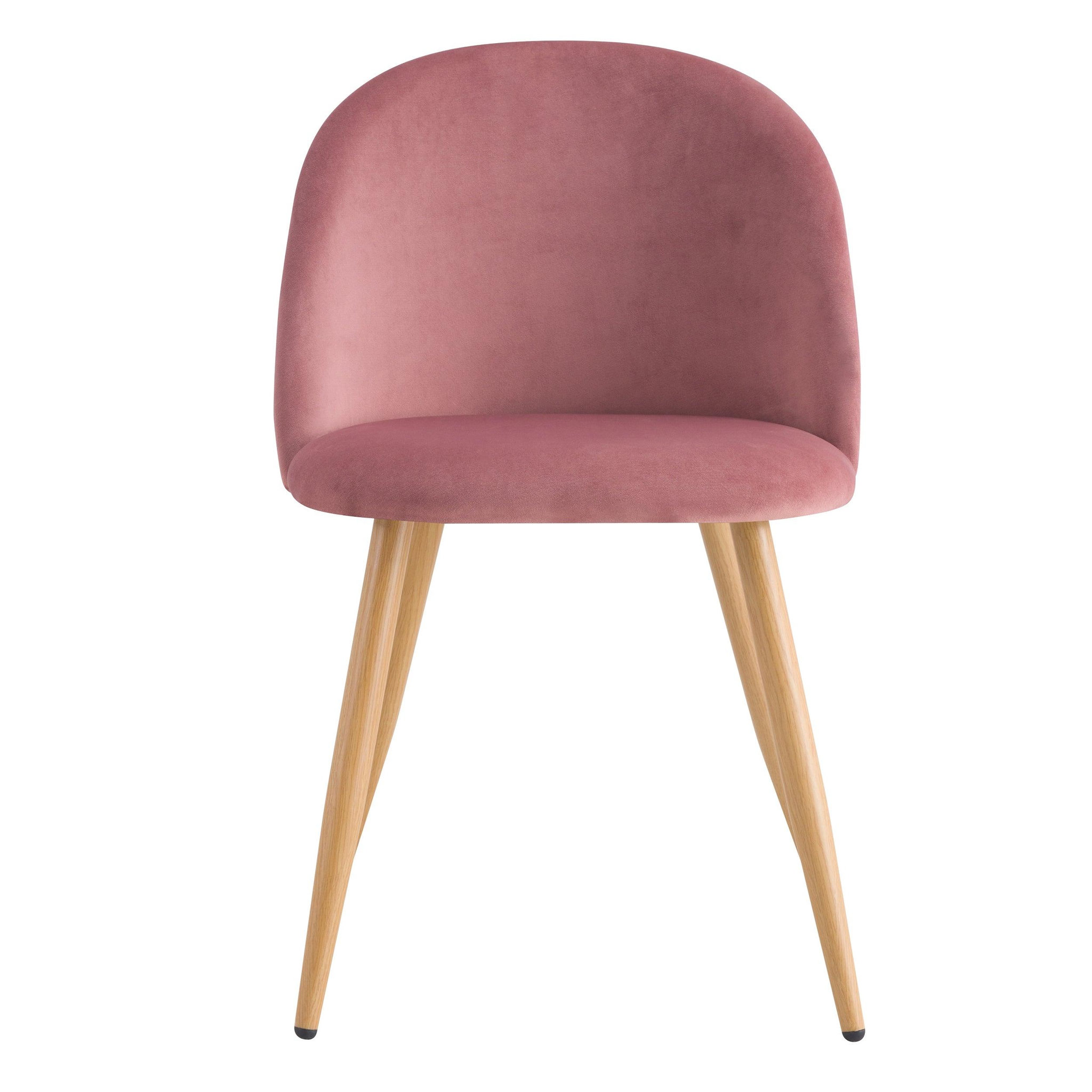 Voir la diapositive 6 : MAISON PAVANE Lot de 2 chaises en velours rose et pieds en métal-cozy