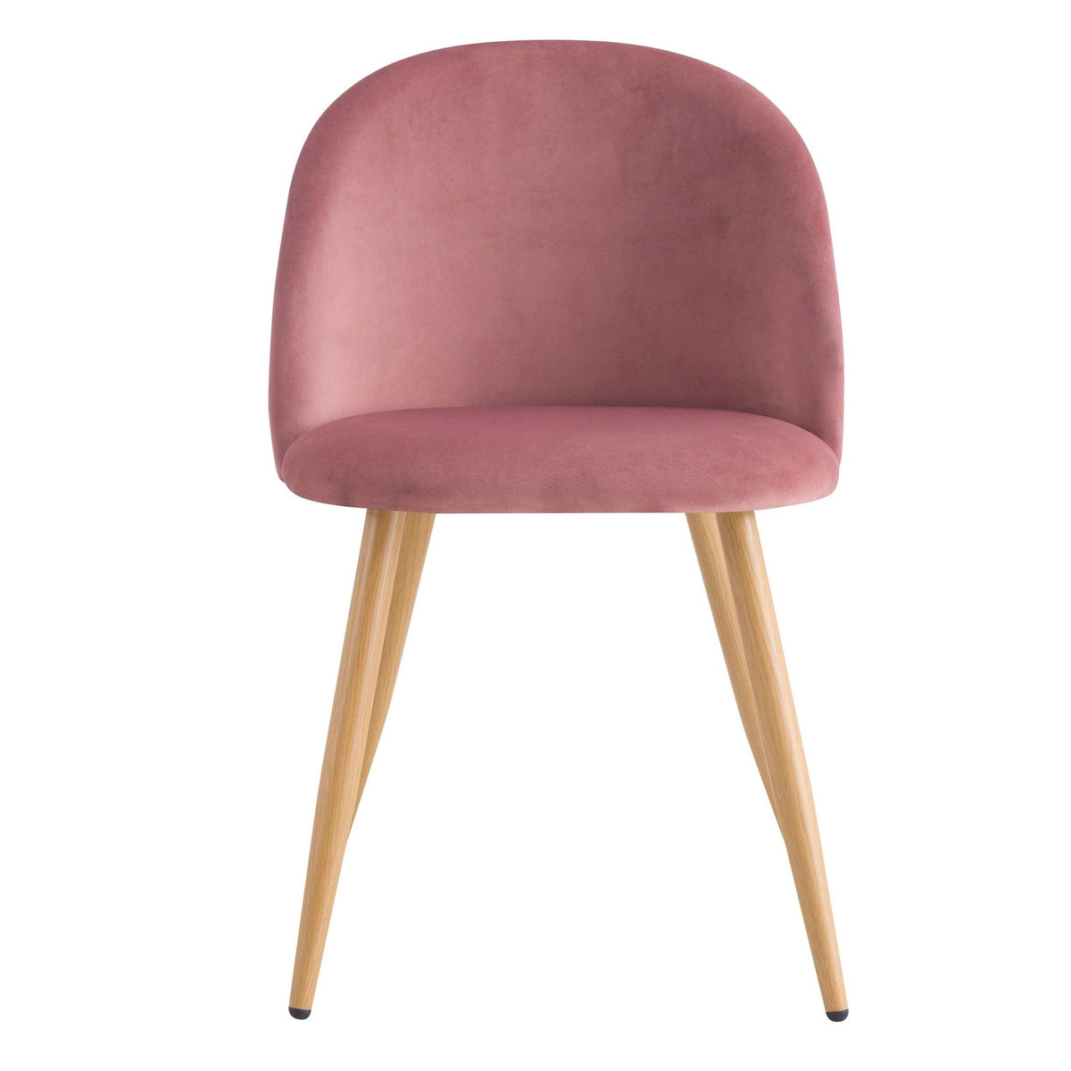 Rendez vous déco Lot de 2 chaises en velours rose et pieds en métal-Cozy