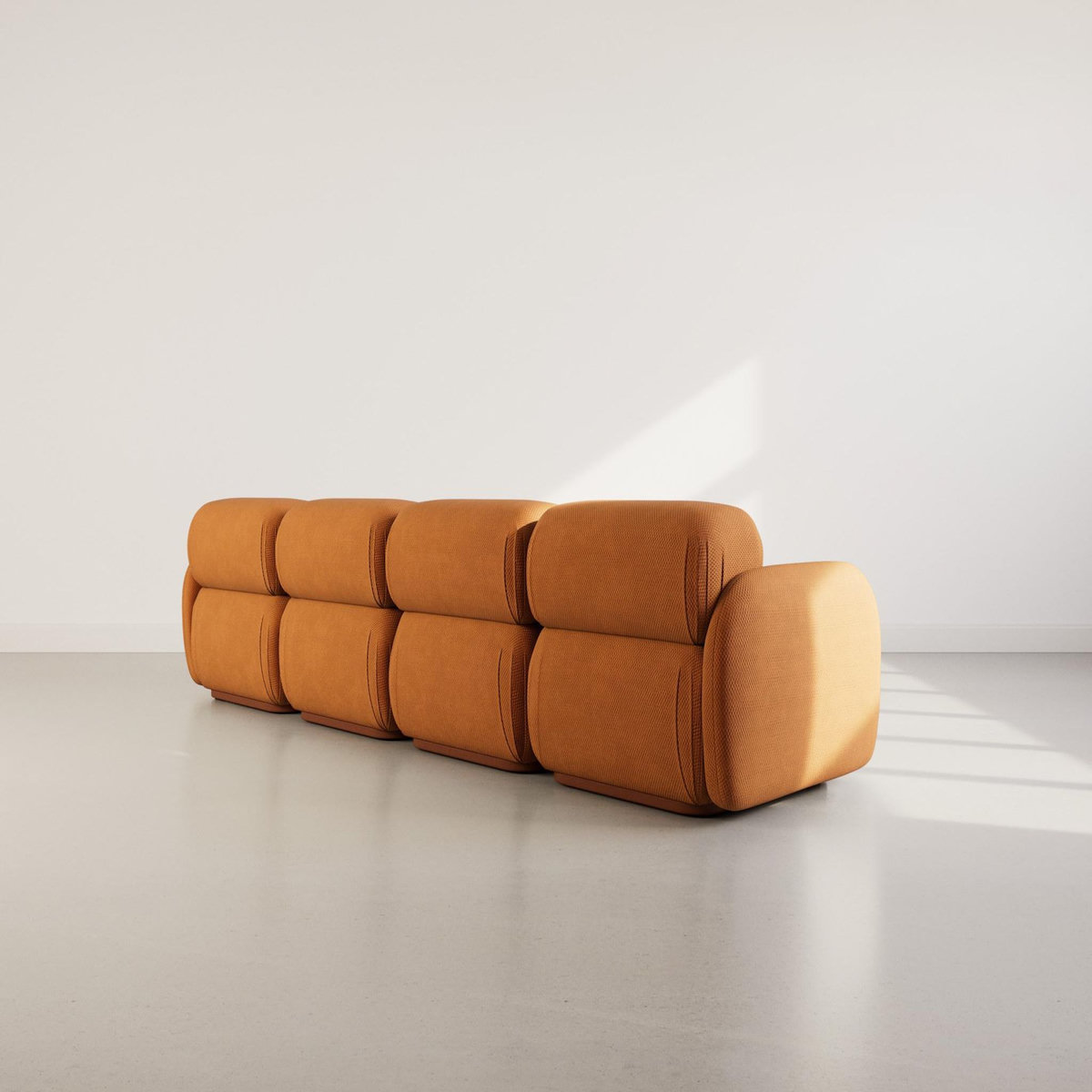 LISA DESIGN Penelope - canapé droit modulable 4 places en velours texturé