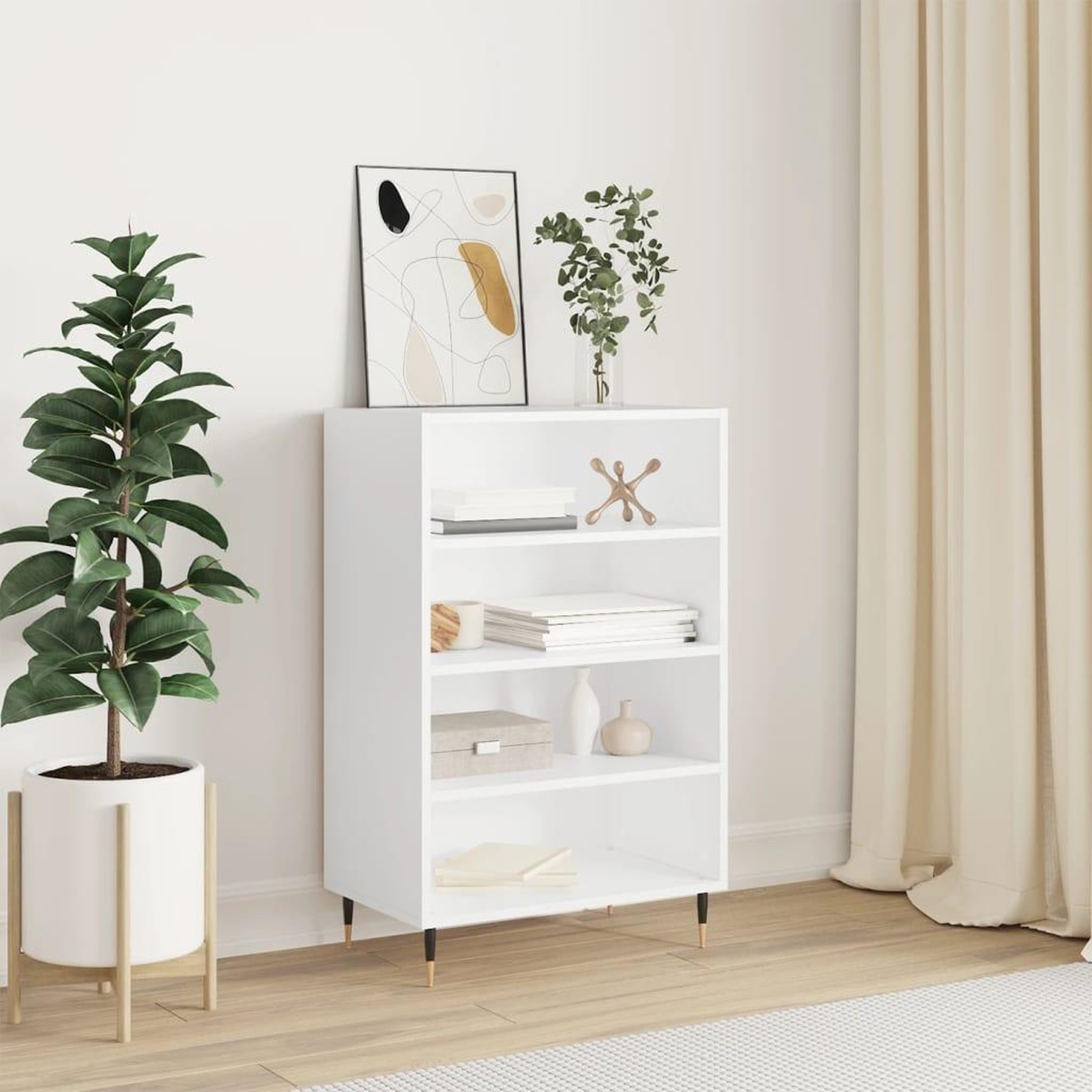 VIDAXL Buffet haut blanc 57x35x90 cm bois d'ingenierie