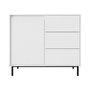 Voir la diapositive 1 : BEST MOBILIER Girona - buffet bas - blanc - 3 tiroirs et 1 porte - 103 cm