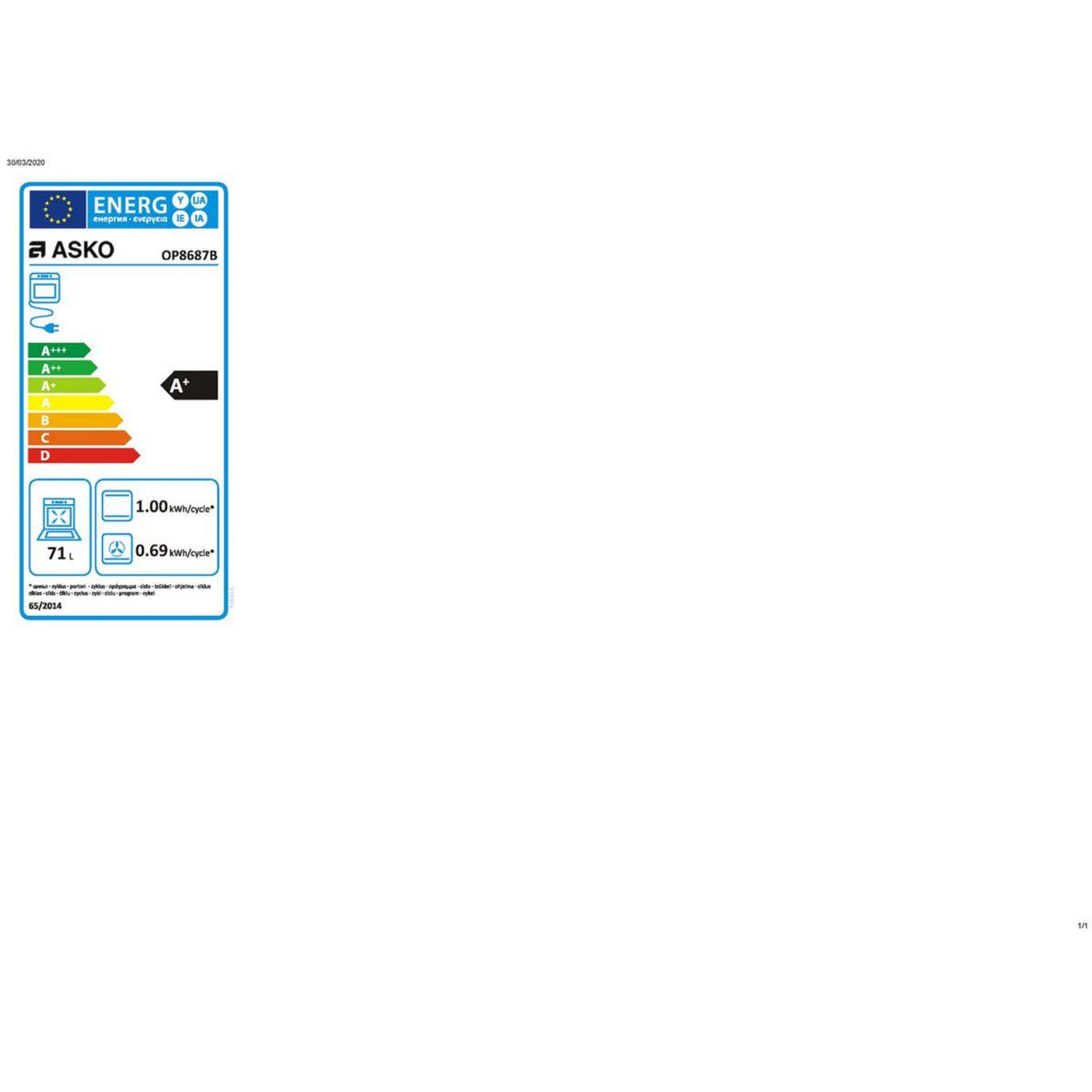 Voir la diapositive 6 : ASKO Four encastrable OP8687B-1