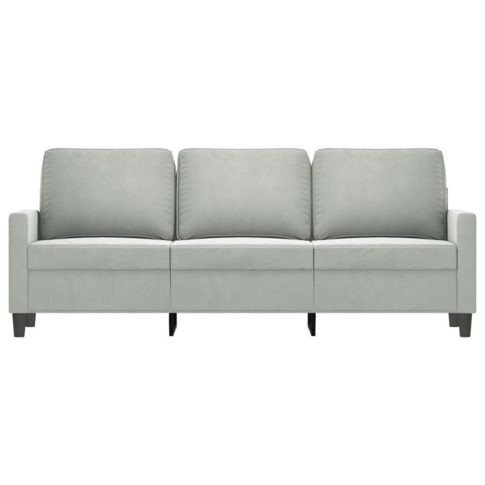 Voir la diapositive 3 : VIDAXL Canapé à 3 places Gris clair 180 cm Velours