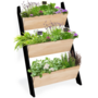 Voir la diapositive 1 : ID MARKET Jardinière échelle FREDDY 110 CM 3 bacs bois et noir potager pour jardin et balcon