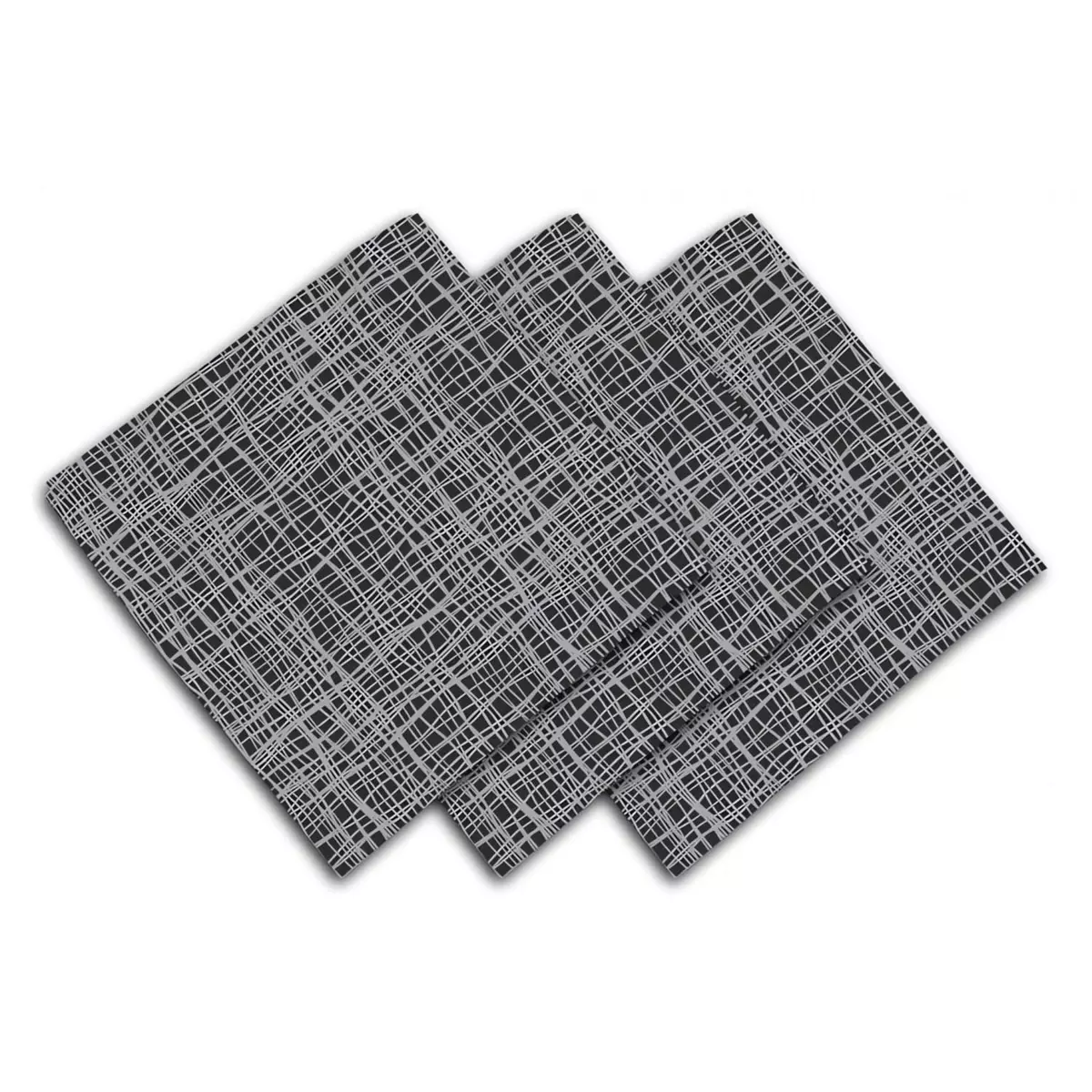 SOLEIL D'OCRE Lot de 3 serviettes de table 45x45 cm GALAXY noir, par Soleil d'ocre