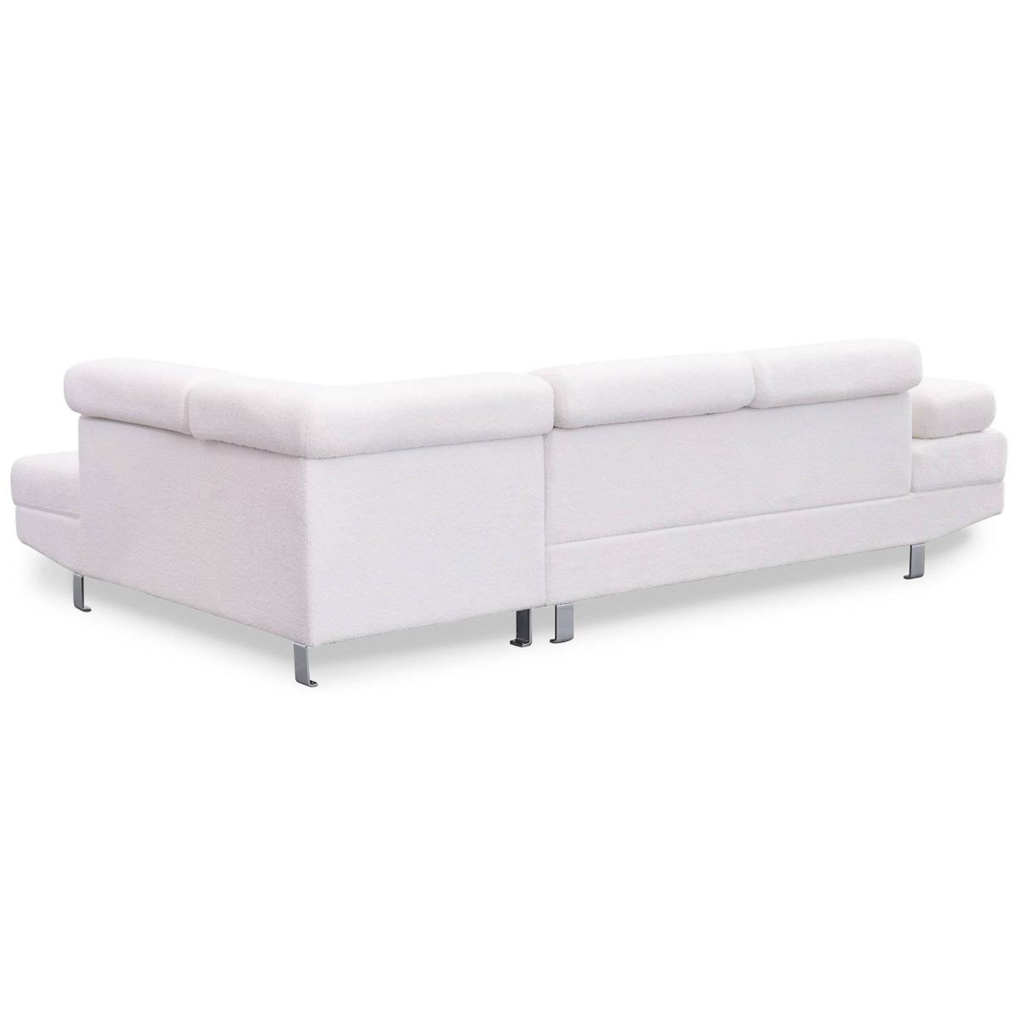 Voir la diapositive 4 : Paris Prix Canapé d'Angle Droit Bouclette  Têtière  260cm Crème
