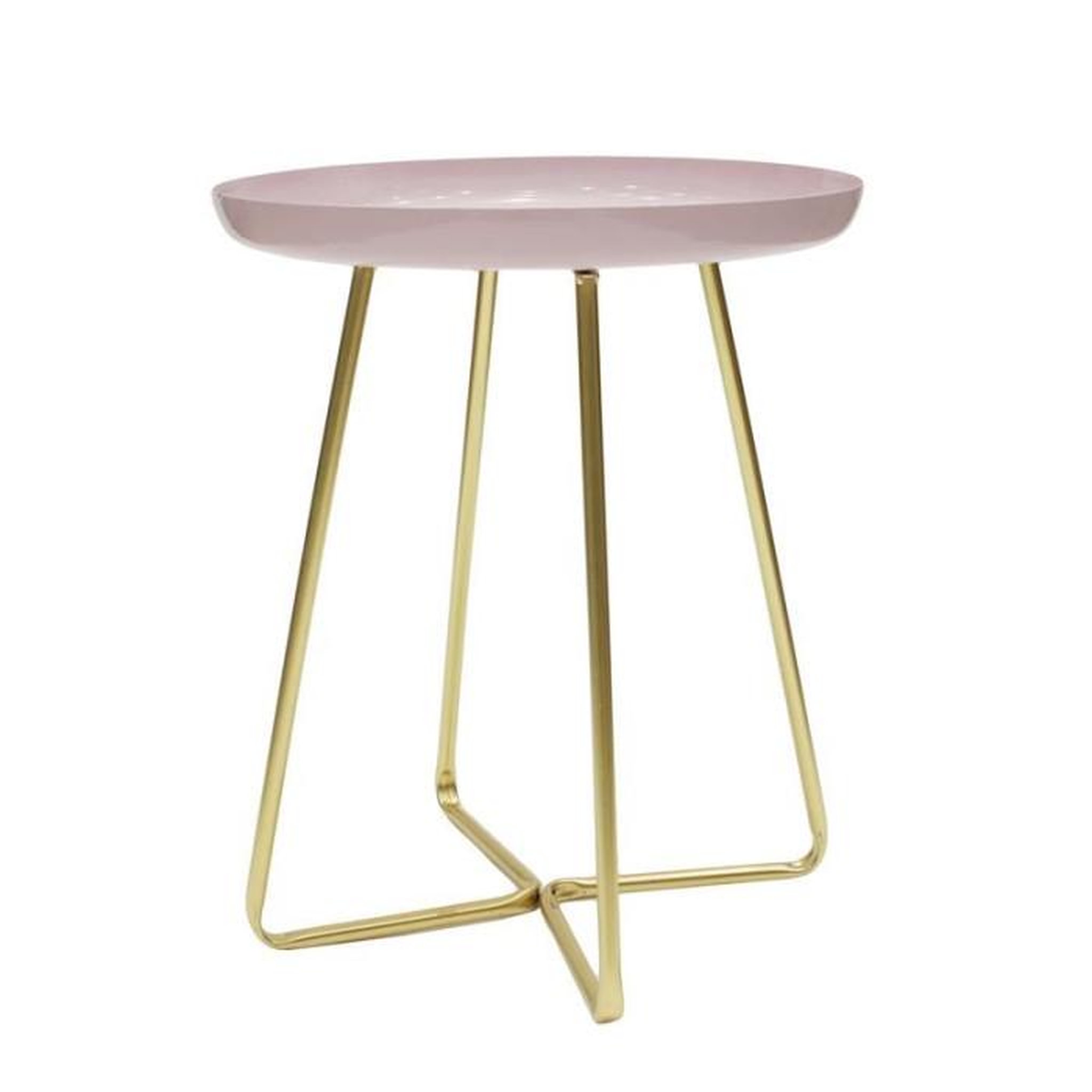 Voir la diapositive 2 : Paris Prix Table d'Appoint Ronde  Glossy  48cm Rose