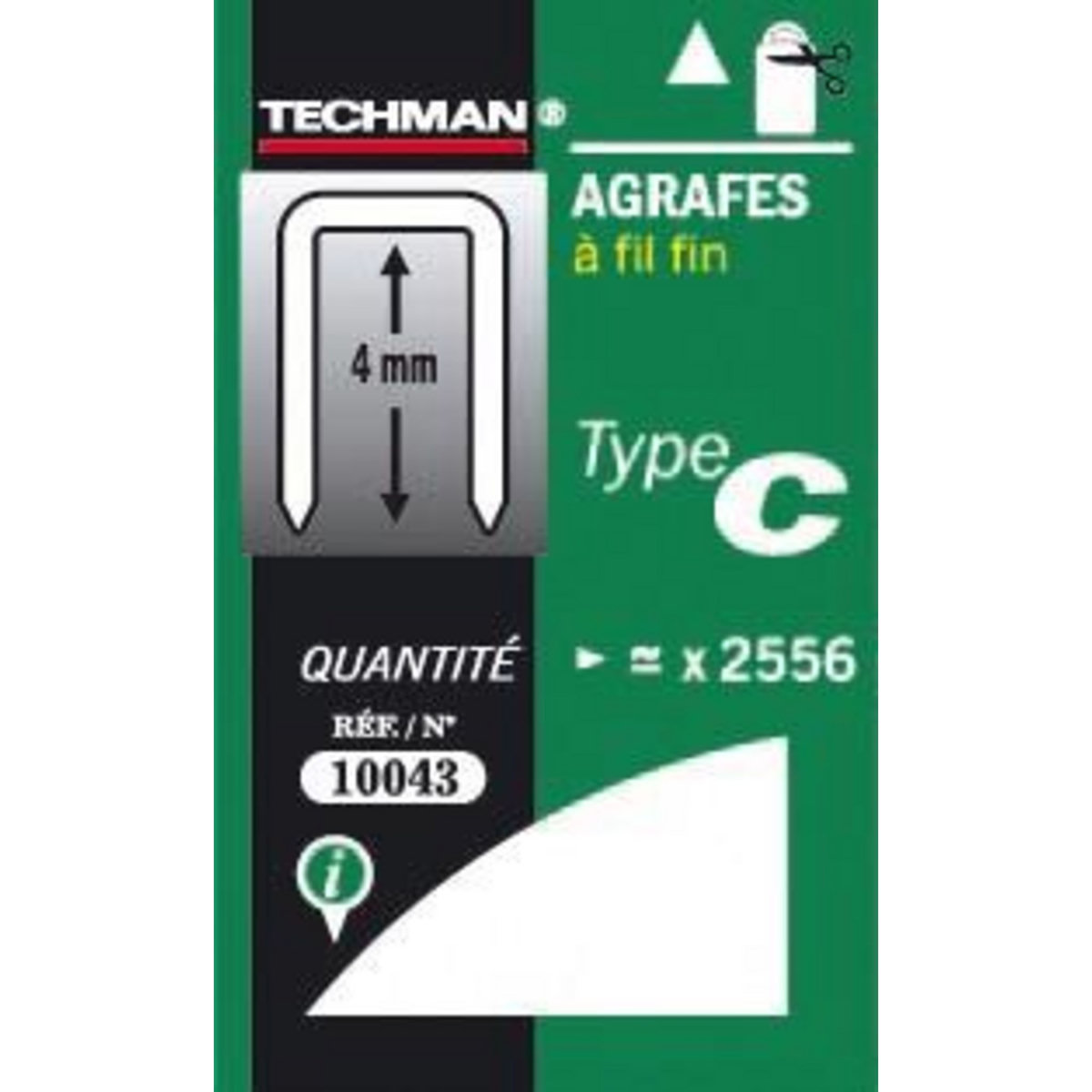 TECHMAN 5000 agrafes type D 14 mm