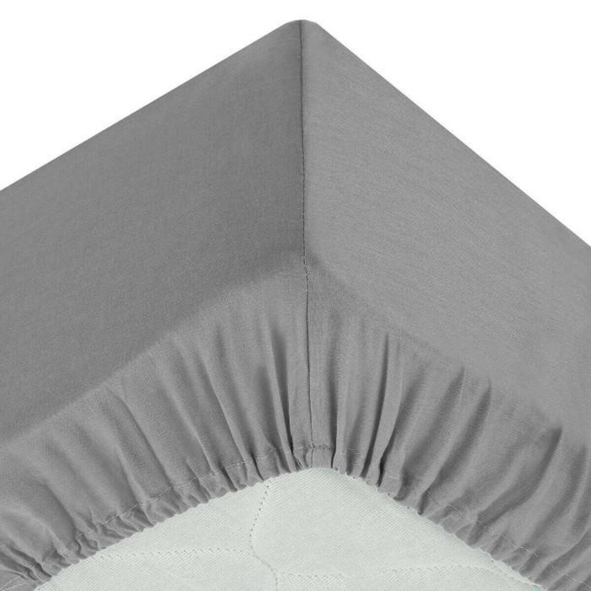 ATMOSPHERA Drap Housse 2 Personnes  Percale  160x200cm Gris