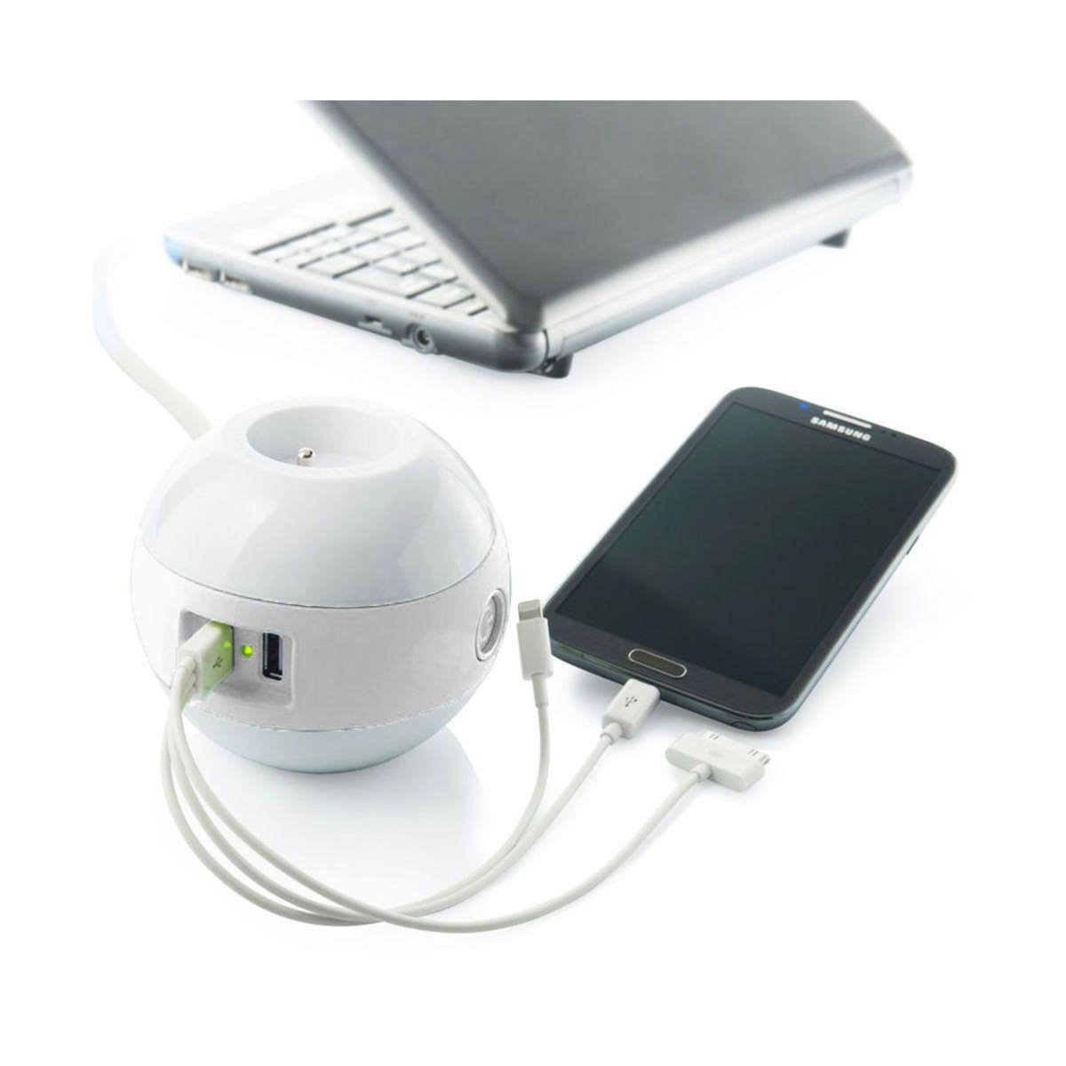 WATT AND CO Multiprise USB Wattball Blanc