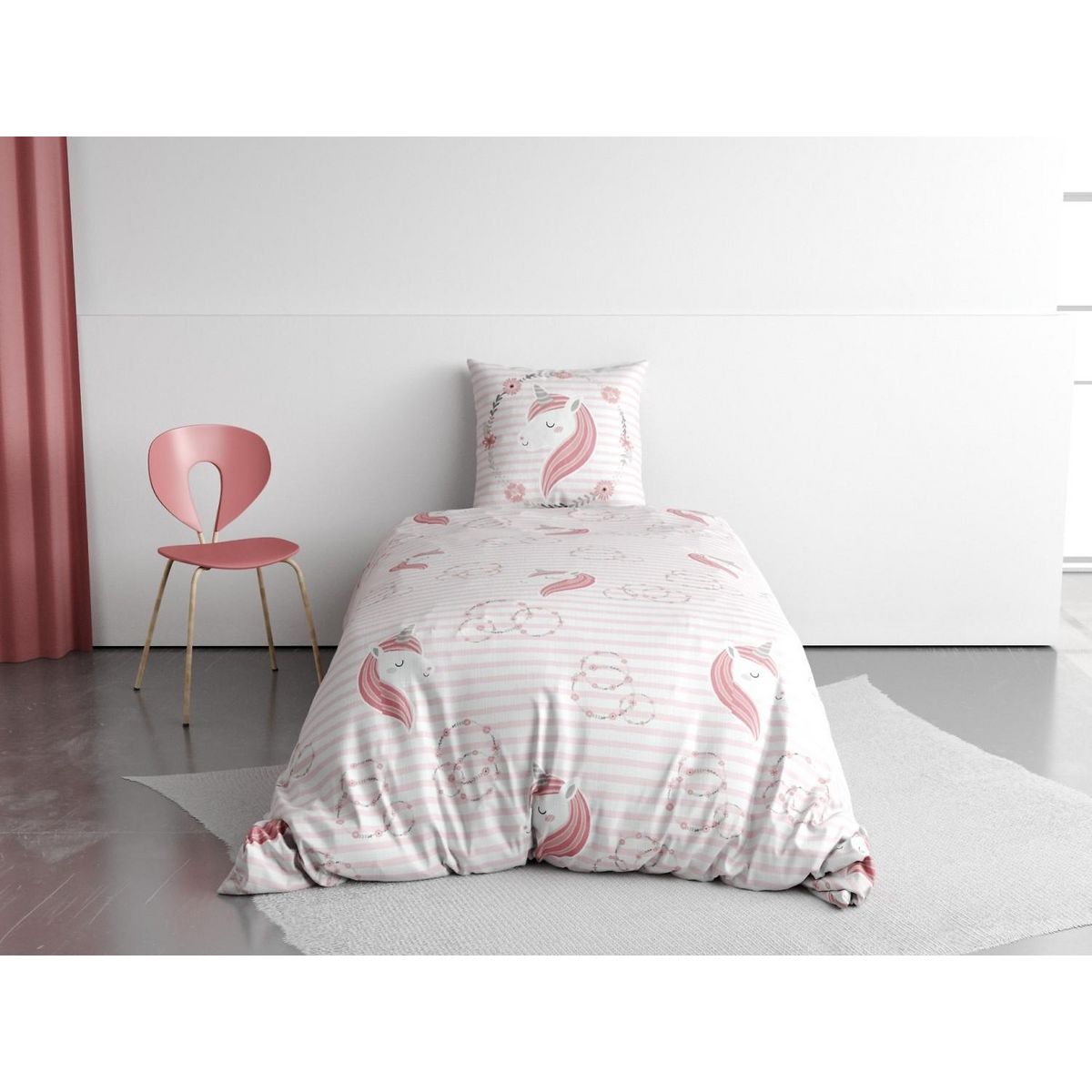 Les Ateliers du Linge Parure housse de couette 2pcs 140x200cm 100%coton 57fils rina