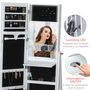 Voir la diapositive 4 : HOMCOM Armoire à bijoux multi-rangement avec miroir LED dim. 40L x 37l x 161H cm MDF blanc