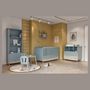 Voir la diapositive 6 : Commode bébé 2 tiroirs 3 niches bleu LINIA 