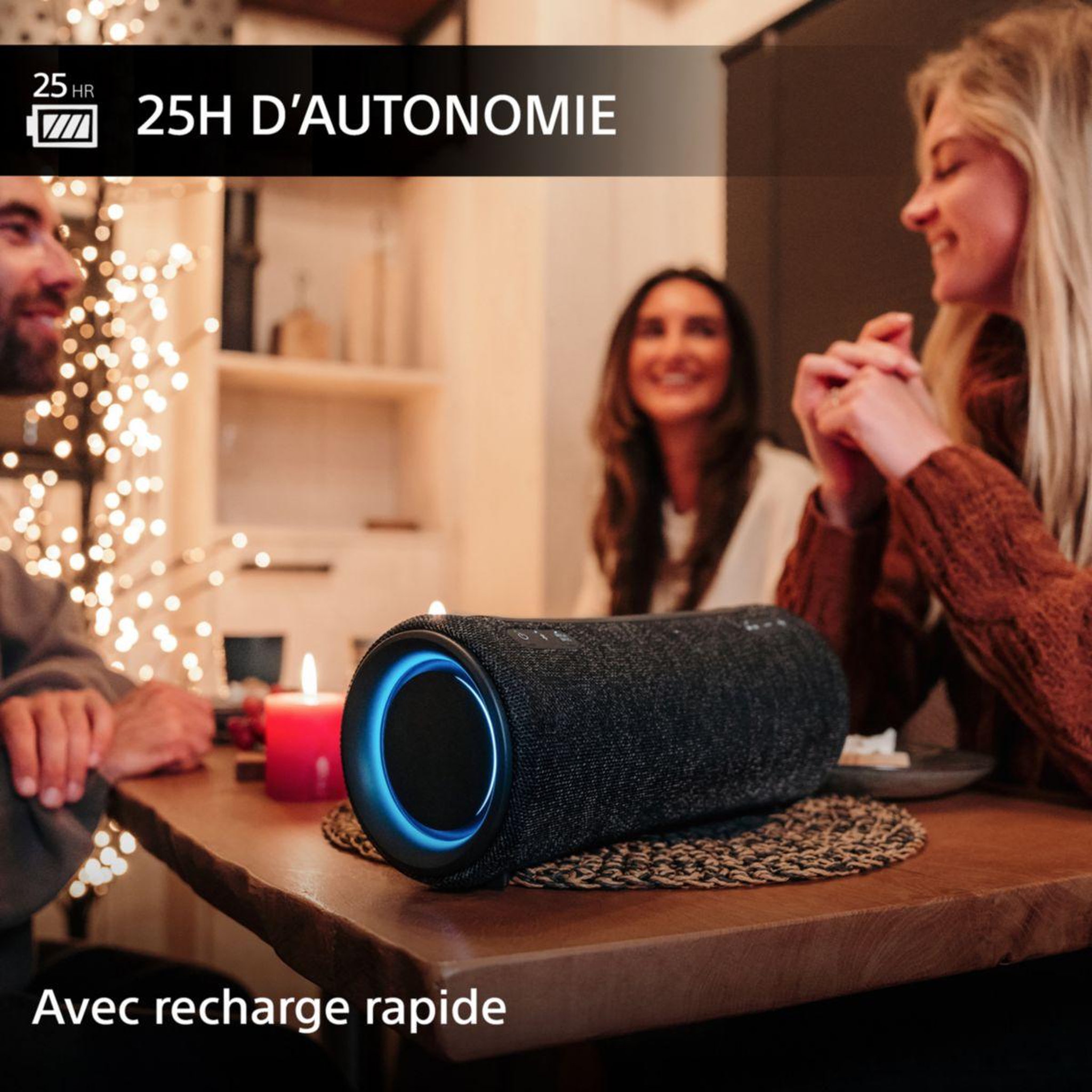 Voir la diapositive 3 : SONY Enceinte portable SRS-XG300 Noir Basalte