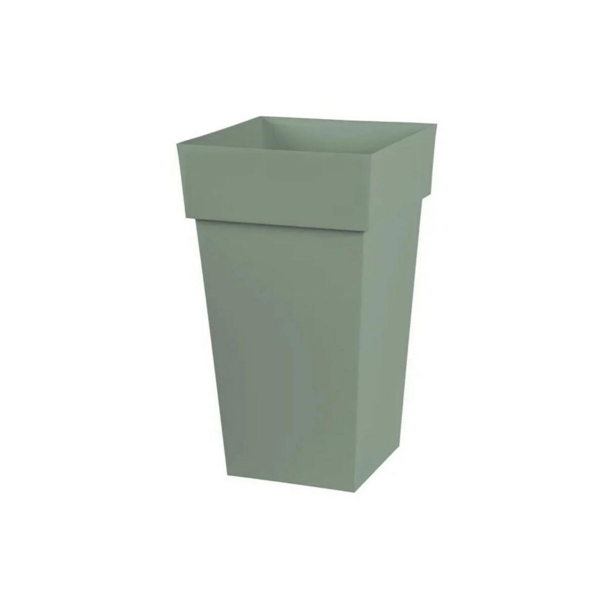 Eda Pot de fleur carré Toscane 43 x H.80 cm - Vert laurier - Eda