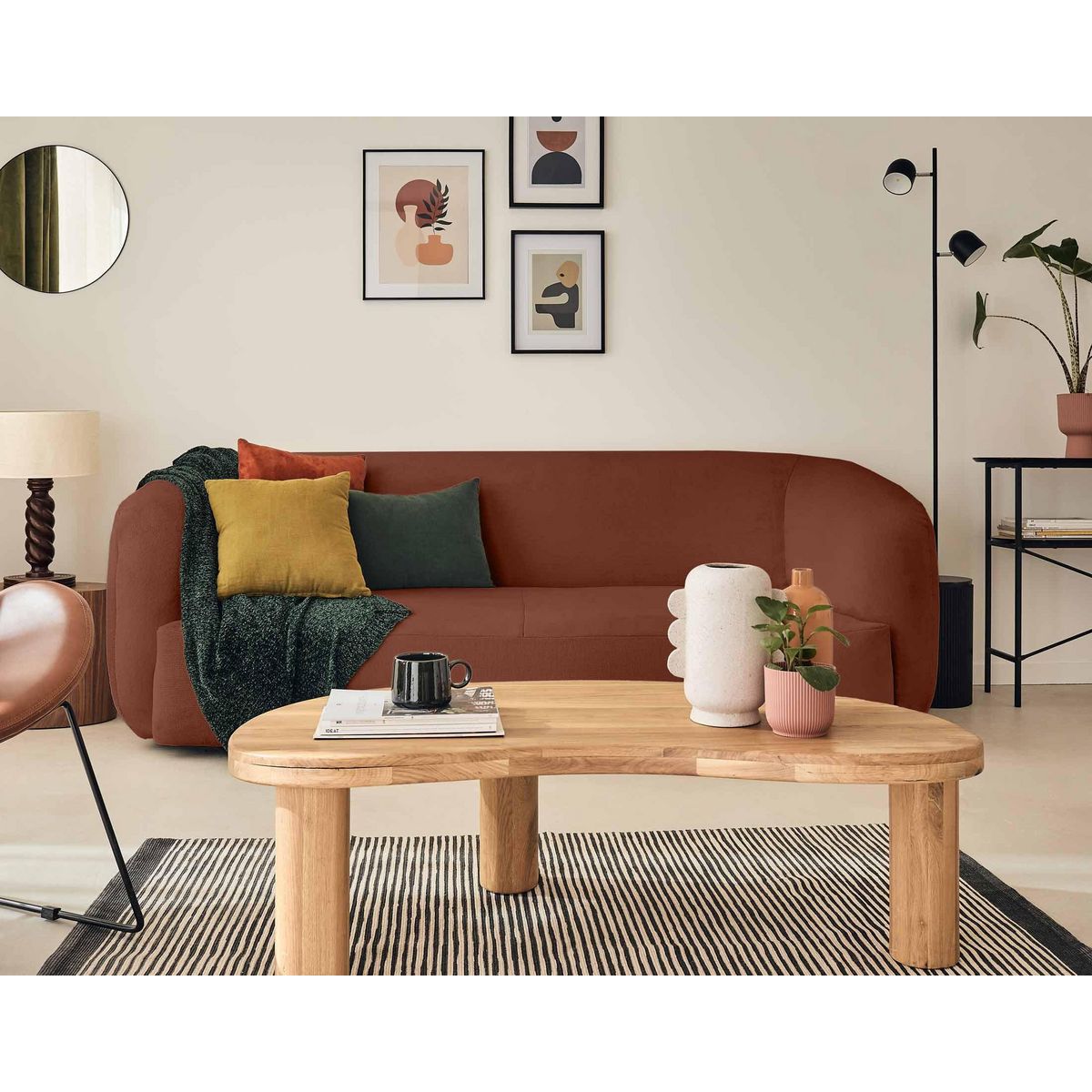 LISA DESIGN Ernee - canapé 3 places - en velours