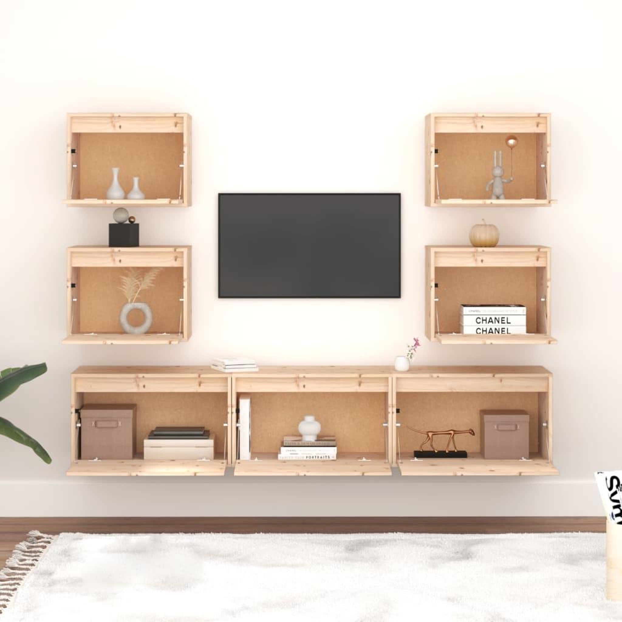 Voir la diapositive 3 : VIDAXL Meubles TV 7 pcs Bois massif de pin