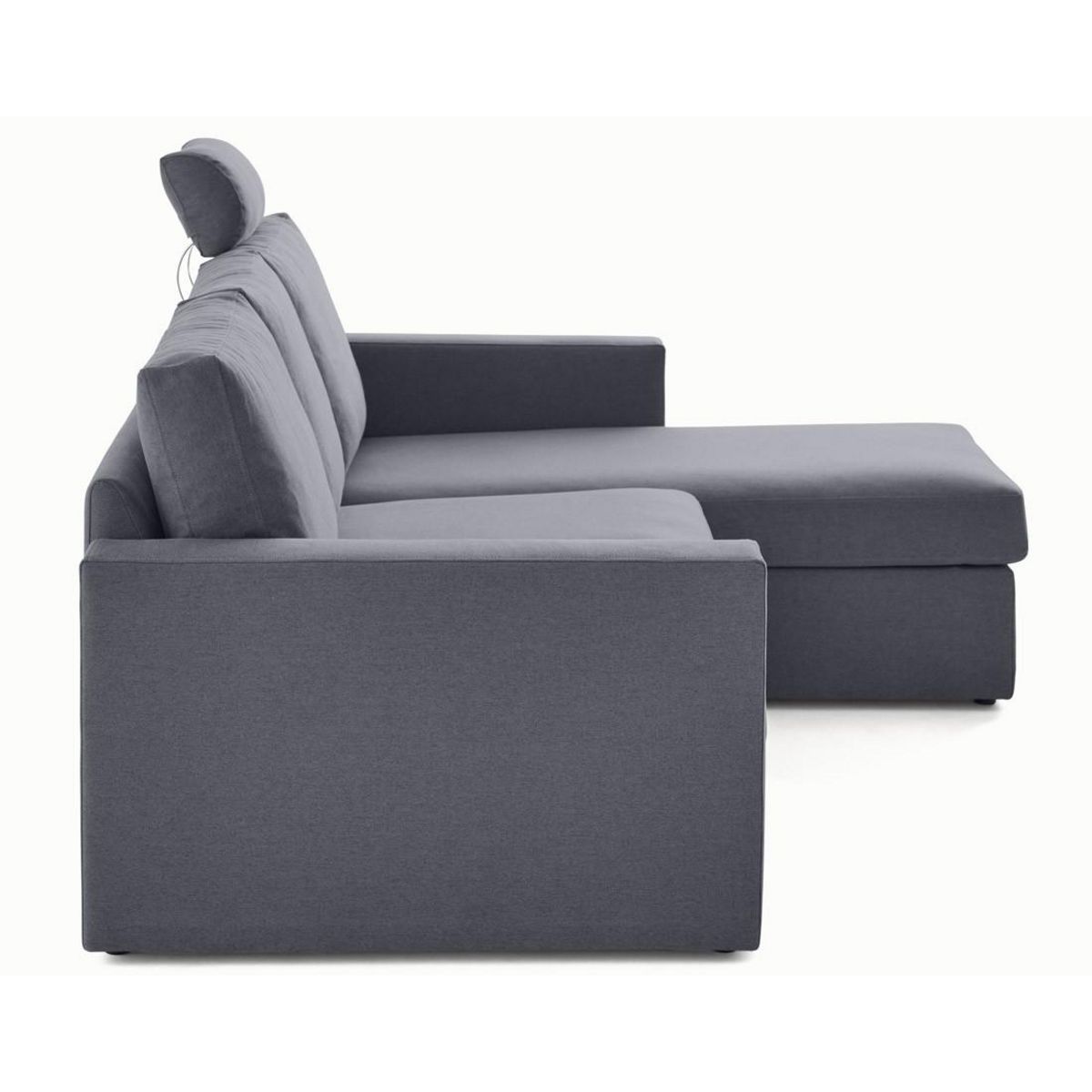 BEST MOBILIER Barrie - canapé d'angle réversible 4 places avec têtière amovible en tissu