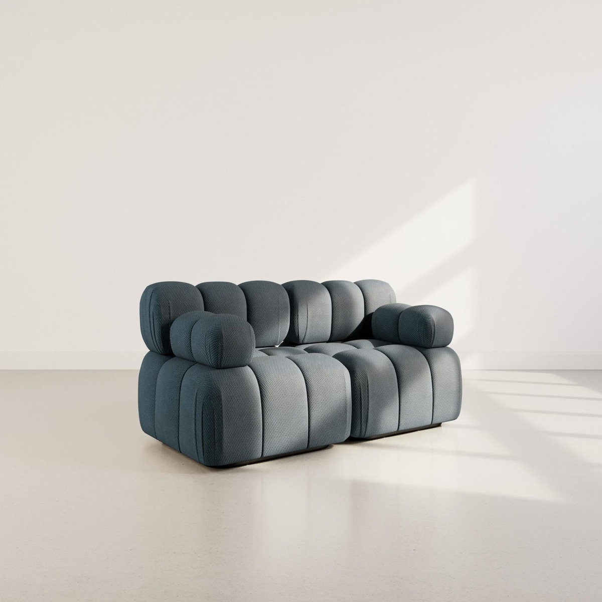 LISA DESIGN Ruby - canapé droit modulable 2 places en velours texturé