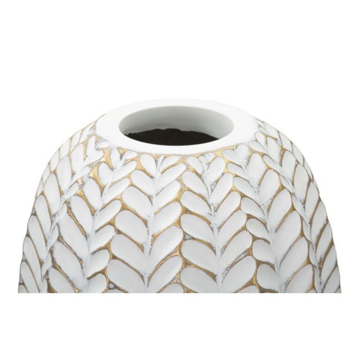 Paris Prix Vase Déco en Résine  Leaf  46cm Blanc