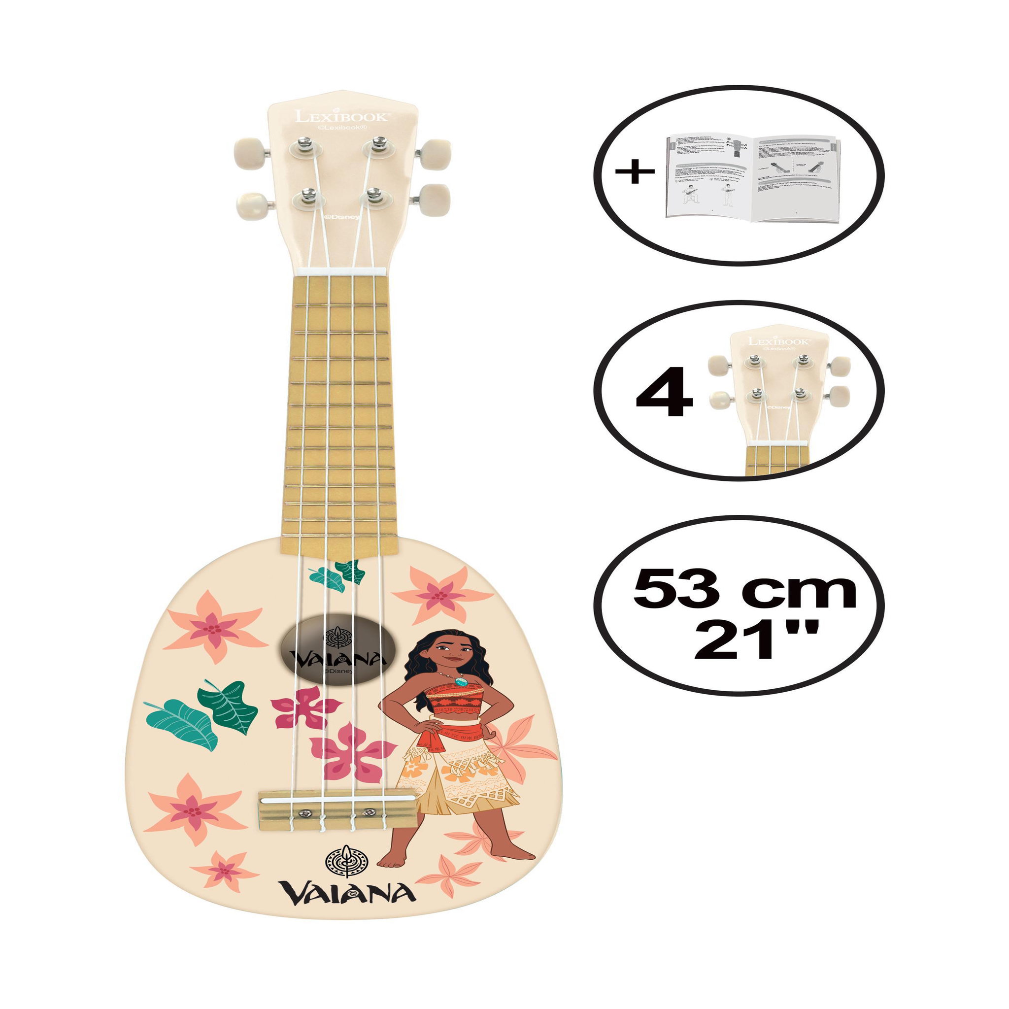 Voir la diapositive 2 : Lexibook Ukulele Vaina en bois avec cordes en nylon - 53 cm