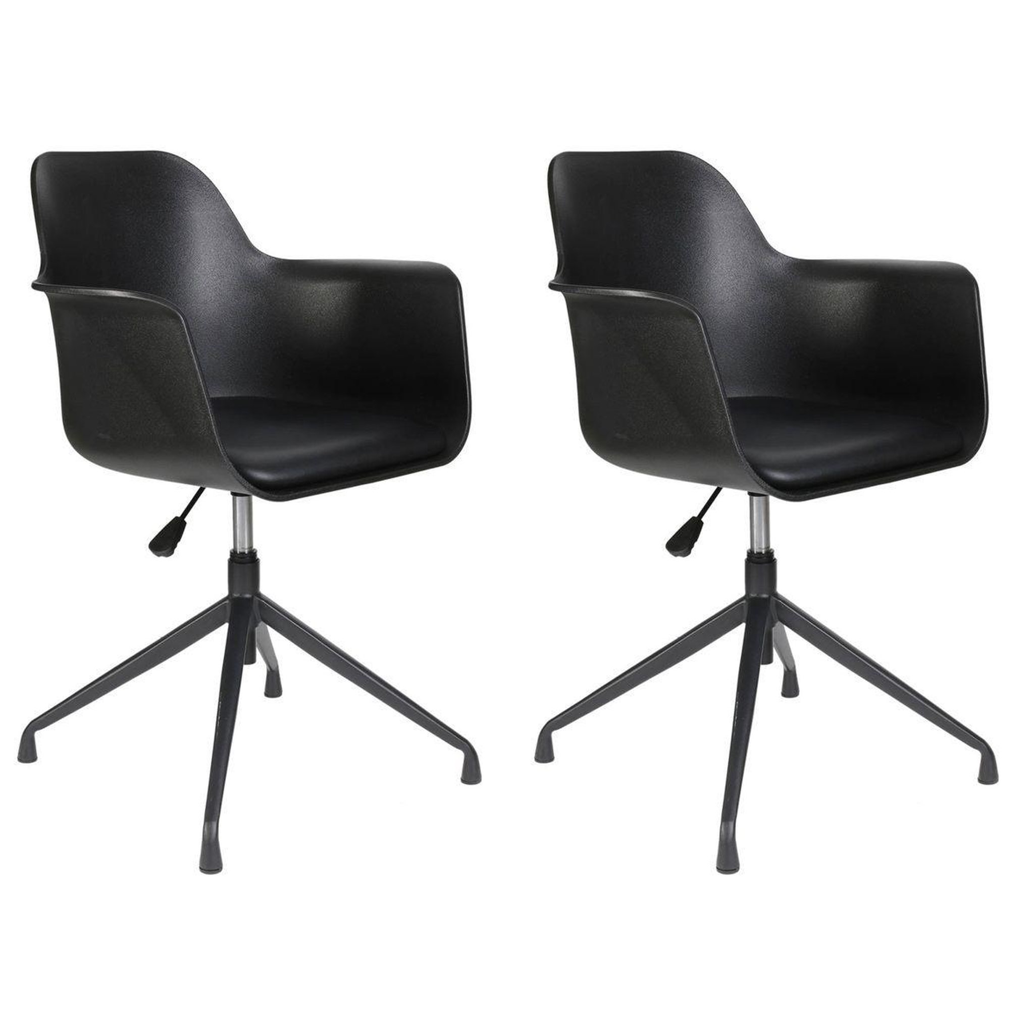 The Home Deco Factory Lot de 2 fauteuils pivotants  chicago  78cm noir