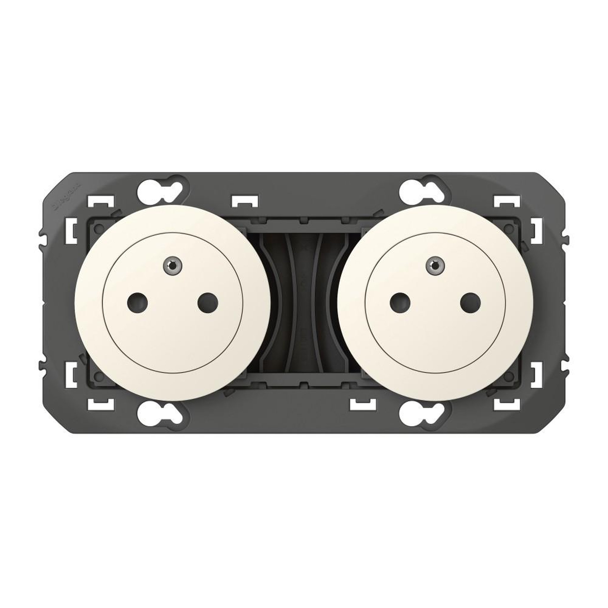Legrand Double prise avec terre Dooxie, LEGRAND, blanc