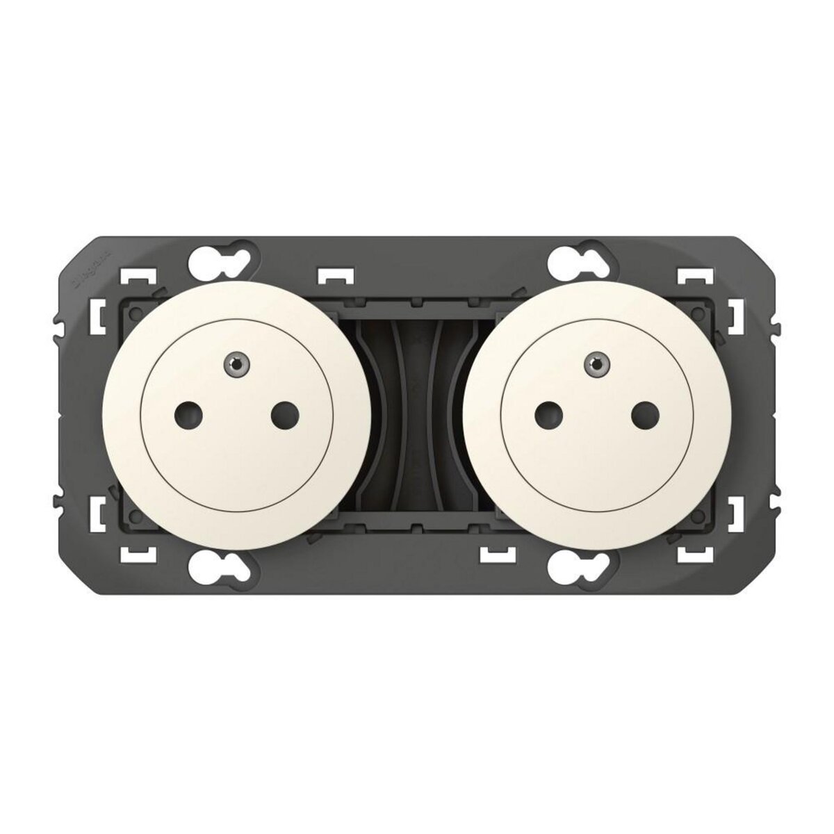 Legrand Double prise avec terre Dooxie, LEGRAND, blanc