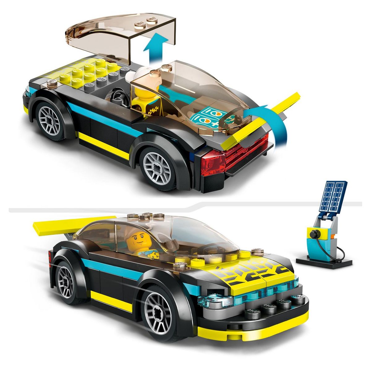 LEGO City 60383 La Voiture de Sport Électrique, Jouet pour Garçons et Filles de 5 Ans, Set de Voiture de Course