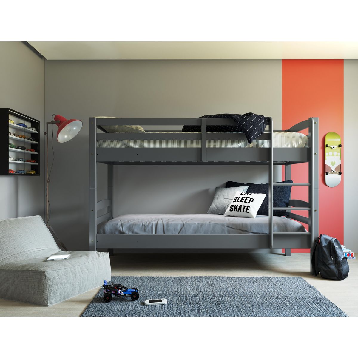 Lit supersposé  en bois massif 90 x 200cm RICK