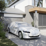 VIDAXL Demi-housse de voiture avec crochets argente XL PEVA