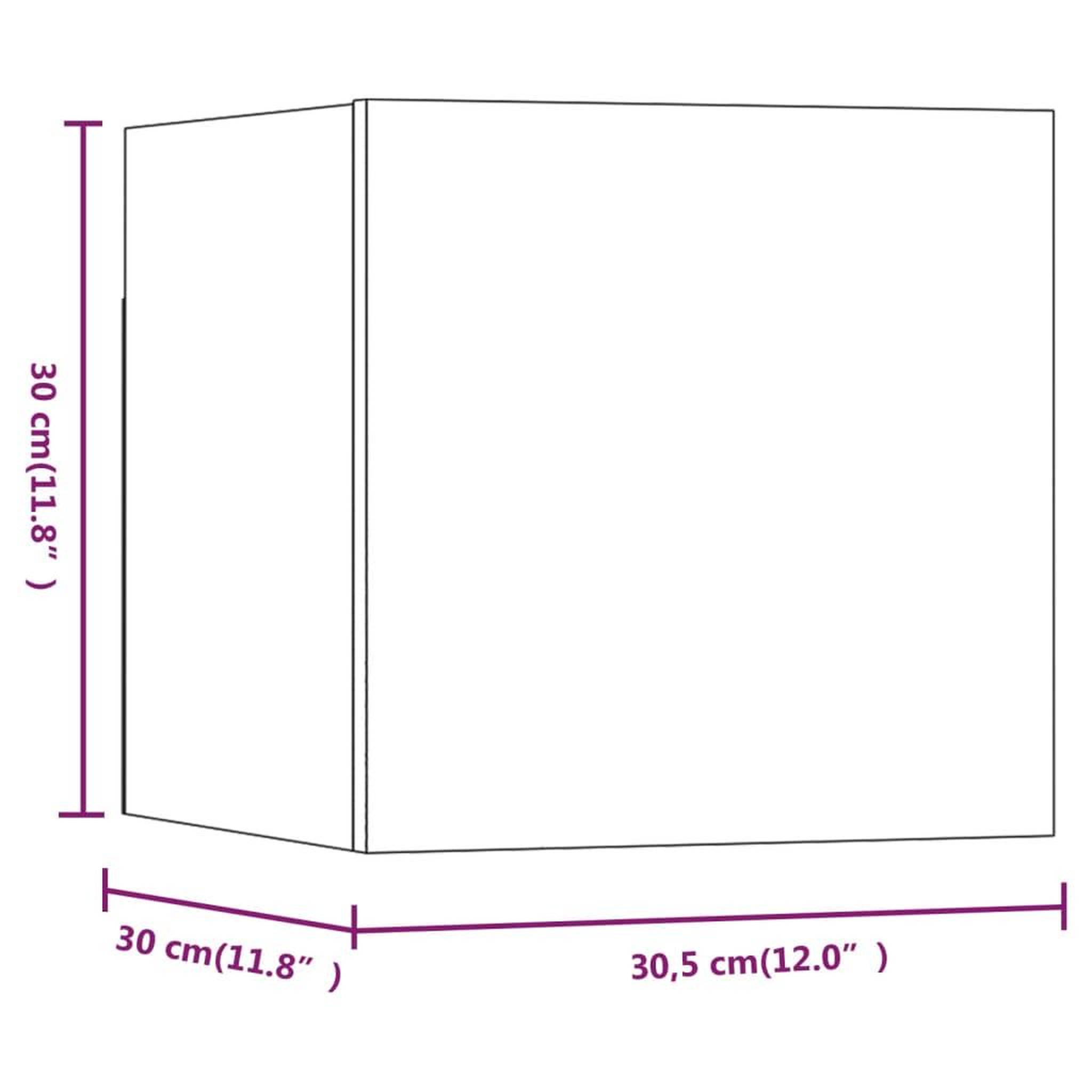 Voir la diapositive 6 : VIDAXL Meuble TV mural Sonoma gris 30,5x30x30 cm