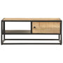 Voir la diapositive 2 : VIDAXL Table basse a porte sculptee 90x55x36 cm Bois de manguier brut