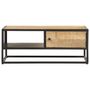 Voir la diapositive 2 : VIDAXL Table basse a porte sculptee 90x55x36 cm Bois de manguier brut