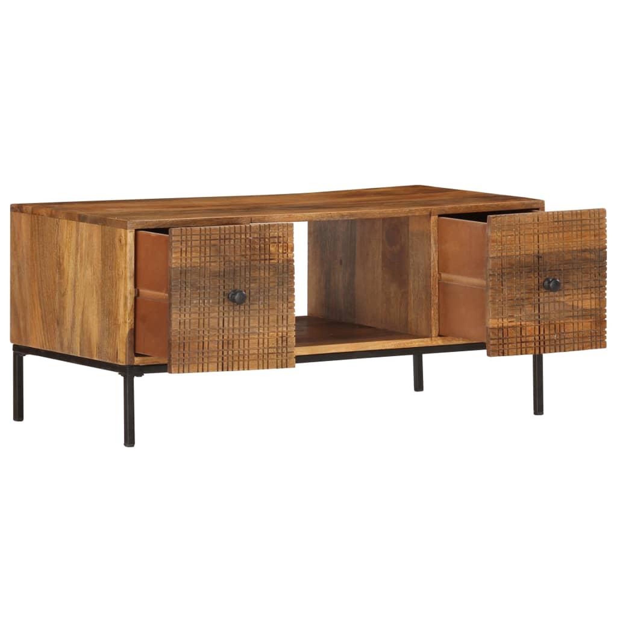 Voir la diapositive 2 : VIDAXL Table basse 90x45x40 cm Bois de manguier massif